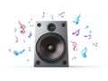 Music Speaker with Floating Musical Notes Royalty Free Stock Photo