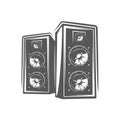 Studio speakers isolated on a white background