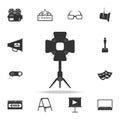 studio spotlight icon. Set of cinema element icons. Premium quality graphic design. Signs and symbols collection icon for website Royalty Free Stock Photo