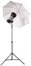 Studio strobe light flash with umbrella Royalty Free Stock Photo