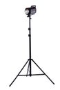 A studio strobe on a light stand. Royalty Free Stock Photo