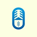 Studio table Podcast radio with Broadcast Microphone icon Royalty Free Stock Photo