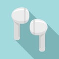 Studio wireless earbuds icon, flat style