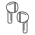 Studio wireless earbuds icon, outline style