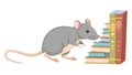 Studious Cartoon Mouse with Stack of Books, Education Concept, vector design Generative AI Royalty Free Stock Photo