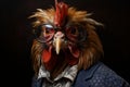 Studious Rooster: A Portrait in Glasses. AI