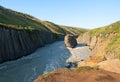 Studlagil canyon (The Basalt Canyon) landscape view Royalty Free Stock Photo