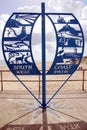 Studland Dorset England. Large decorative sign denoting start of South West Coast Walking path. Royalty Free Stock Photo