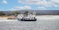 Studland to Sandbanks Chain Ferry loading cars and passengers at Studland, Dorset, UK