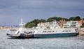 Studland to Sandbanks Chain Ferry offloading cars and passengers at Sandbanks, Poole, Dorset, UK