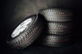 Studless winter tires Royalty Free Stock Photo