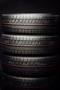 Studless winter tires stack Royalty Free Stock Photo