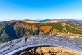 Studnicni Mountain and Giant Valley, Czech: Obri dul, on autumn sunny day in Krkonose - Giant Mountains, Czech Republic Royalty Free Stock Photo