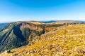 Studnicni Mountain and Giant Valley, Czech: Obri dul, on autumn sunny day in Krkonose - Giant Mountains, Czech Republic Royalty Free Stock Photo