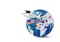 Study abroad concept design of airplane and world education