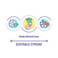 Study abroad costs concept icon Royalty Free Stock Photo
