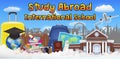 Study abroad international school banner poster