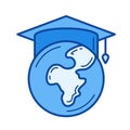 Study abroad line icon.