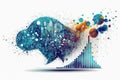 Study and analysis of large volumes of data. Big data. Generative ai Royalty Free Stock Photo