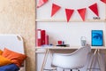 Study area in boy room Royalty Free Stock Photo