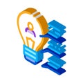 Study of brain acumen isometric icon vector illustration Royalty Free Stock Photo