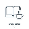 Study Break Icon. Education, School, Coffee Break. Editable Stroke. Vector Icon Royalty Free Stock Photo