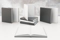 Study concept with opened book with blank white pages and other Royalty Free Stock Photo