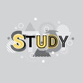 Study Creative Word Over Abstract Geometric Shapes Background Web Banner Royalty Free Stock Photo