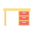 Study Desk Flat Vector icon isolated Graphic .Style in EPS 10 simple flat Icon element business & office concept. Royalty Free Stock Photo