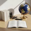 Study Desk with Globe and Books Royalty Free Stock Photo