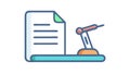 Study Document Icon: Learning, Reading & Workspace, vector design Generative AI Royalty Free Stock Photo