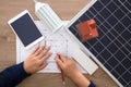 Study the feasibility of solar power home installation Royalty Free Stock Photo