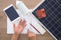 Study the feasibility of solar power home installation Royalty Free Stock Photo