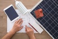 Study the feasibility of solar power home installation Royalty Free Stock Photo