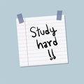 Study hard sticky note illustration Royalty Free Stock Photo