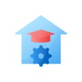 Study at home flat icon Royalty Free Stock Photo