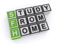 Study from home word block Royalty Free Stock Photo