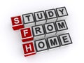 Study from home word block on white Royalty Free Stock Photo