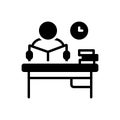 Black solid icon for Study, perusal and learn Royalty Free Stock Photo