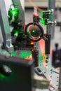 The study of lasers on the test bench Royalty Free Stock Photo