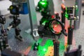 The study of lasers on the test bench Royalty Free Stock Photo