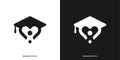 Simple Love Education Logo Designs. College, People, Love and Graduation Hat Icon Graphic. Royalty Free Stock Photo