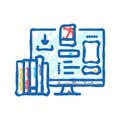 study materials online learning platform icon doodle illustration Royalty Free Stock Photo