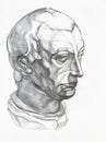 Study of plaster cast of Gattamelata head