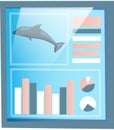 Study of population of dolphin in wild nature. Researching statistics about marine mammal