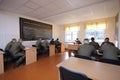 At the study room. Recruits learning statute of army. Novo-Petrivtsi military base, Ukraine