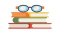 Study Supplies: Books and Glasses Vector Icon, vector design Generative AI Royalty Free Stock Photo