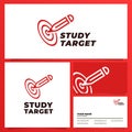 Study Target Logo Design and Business Card Template Royalty Free Stock Photo