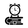 Alarm clock with book denoting concept icon of study time, modern vector Royalty Free Stock Photo