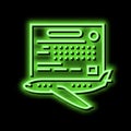 study time flight school neon glow icon illustration Royalty Free Stock Photo